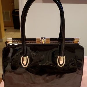 REPOSTED- Black Patent Leather Purse